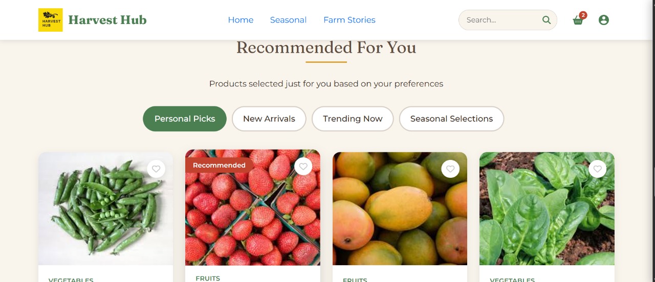 Harvest Hub Screenshot