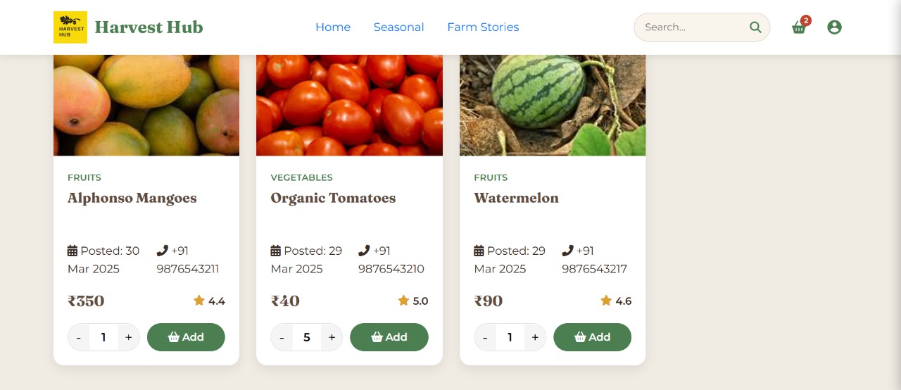 Harvest Hub Screenshot